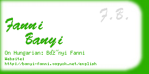 fanni banyi business card